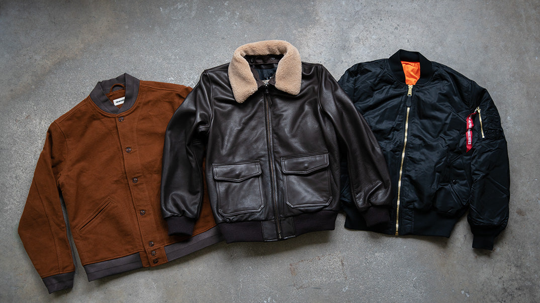 Men’s lambskin leather bomber jacket