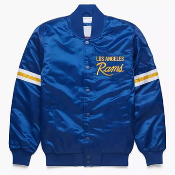 NFL Los Angeles Rams Blue Satin Lettermen Varsity Jacket