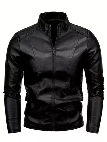 Cafe Racer Retro Men's Real Leather Jacket Motorcycle Biker Black Sheepskin Soft