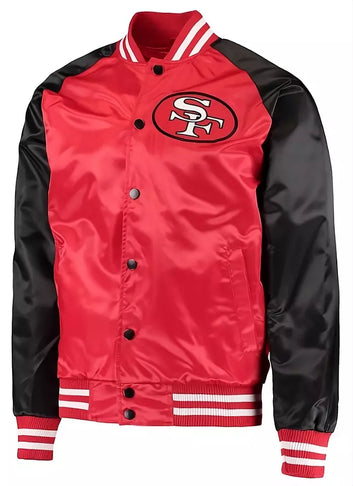 NFL San Francisco 49ers Satin Letterman Varsity Jacket full-snap Embroidery logo