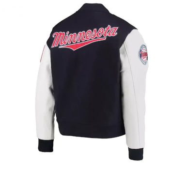 Minnesota Twins Letterman varsity jacket with Leather Sleeves Baseball - MBL