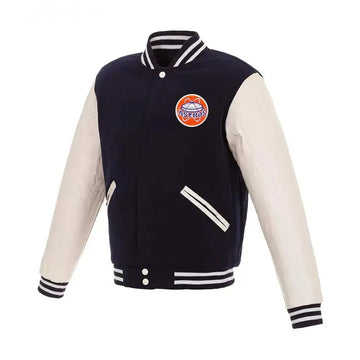 Men Letterman Minnesota Twins Navy and White Varsity Jacket - MLB