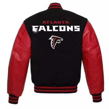 Letterman Atlanta Falcons Varsity Jacket Wool with Genuine Leather sleeves - NFL