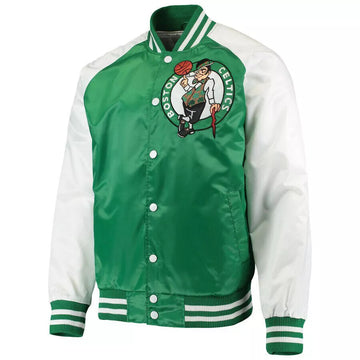Boston Celtics Green Satin Letterman Varsity Jacket – NBA Fan Gear