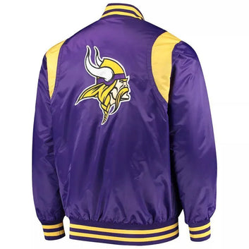 NFL Minnesota Vikings Purple Satin Letterman Varsity Jacket