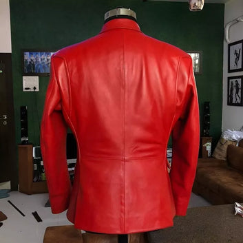 Men Handcrafted Leather Blazer Jacket Stylish Outerwear for Every Occasion Coat