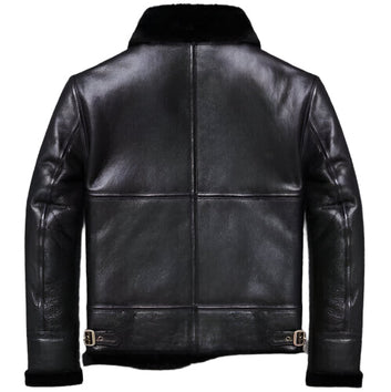 Women Black RAF Flight  Bomber Aviator Real Sheepskin Shearling Leather Jacket