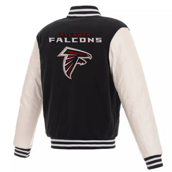 NFL Atlanta Falcons Letterman Varsity Jacket Wool with Genuine Leather sleeves