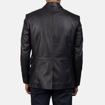 Men Daron Black Leather Blazer