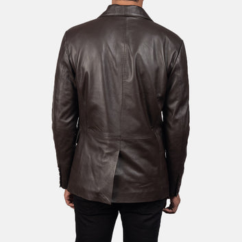 Men Daron Brown Leather Blazer