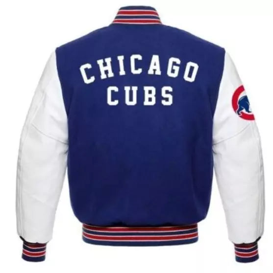 Embroidered Chicago Cubs Logo on Premium Wool Varsity Jacket