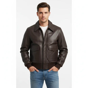Men's Air Force  Leather Flight Bomber Jacket