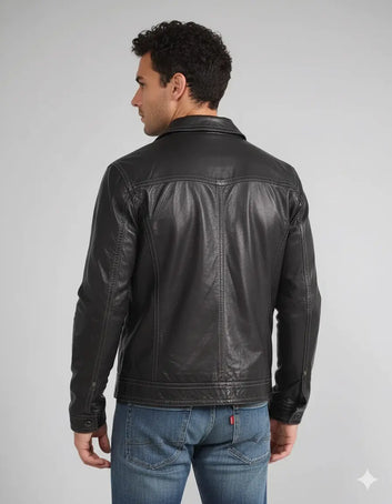 Men's High Glamor Leather Jacket Stylish Motorcycle Biker Coat