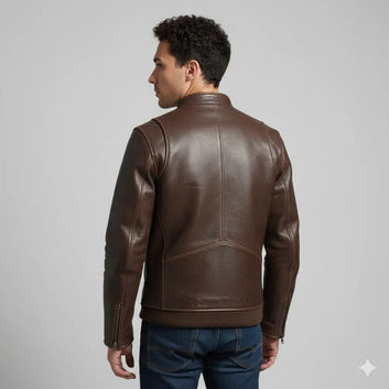 Men’s Black Cowhide Leather Luxury Vintage Distressed Motorcycle Biker Jacket