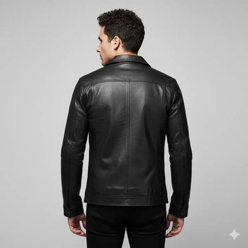 Men’s PU Leather Motorcycle Jacket – Waterproof, Thick, Slim Fit Lapel Jacket