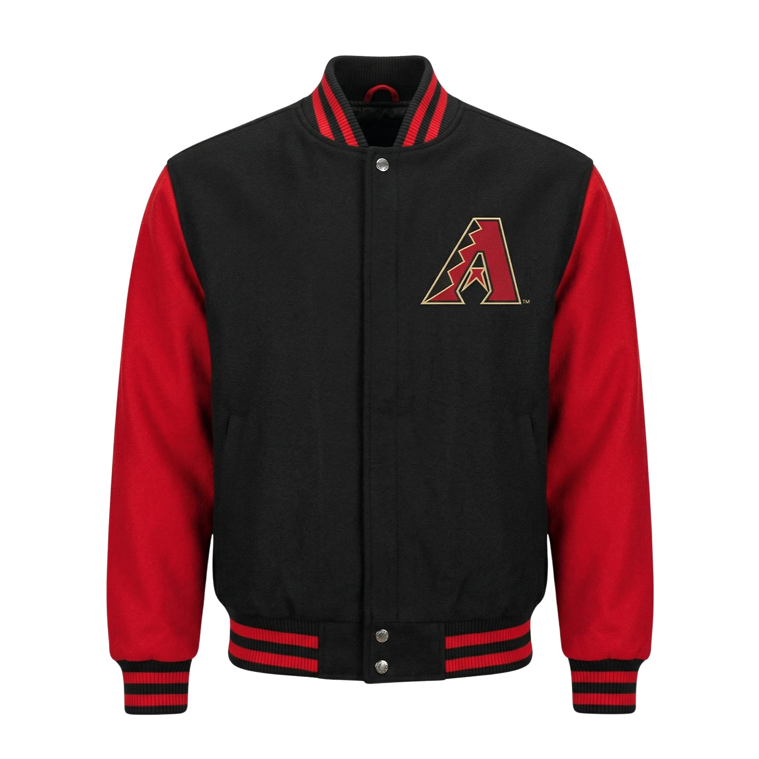 MLB Men's Arizona Diamondbacks Black & Red Varsity Jacket