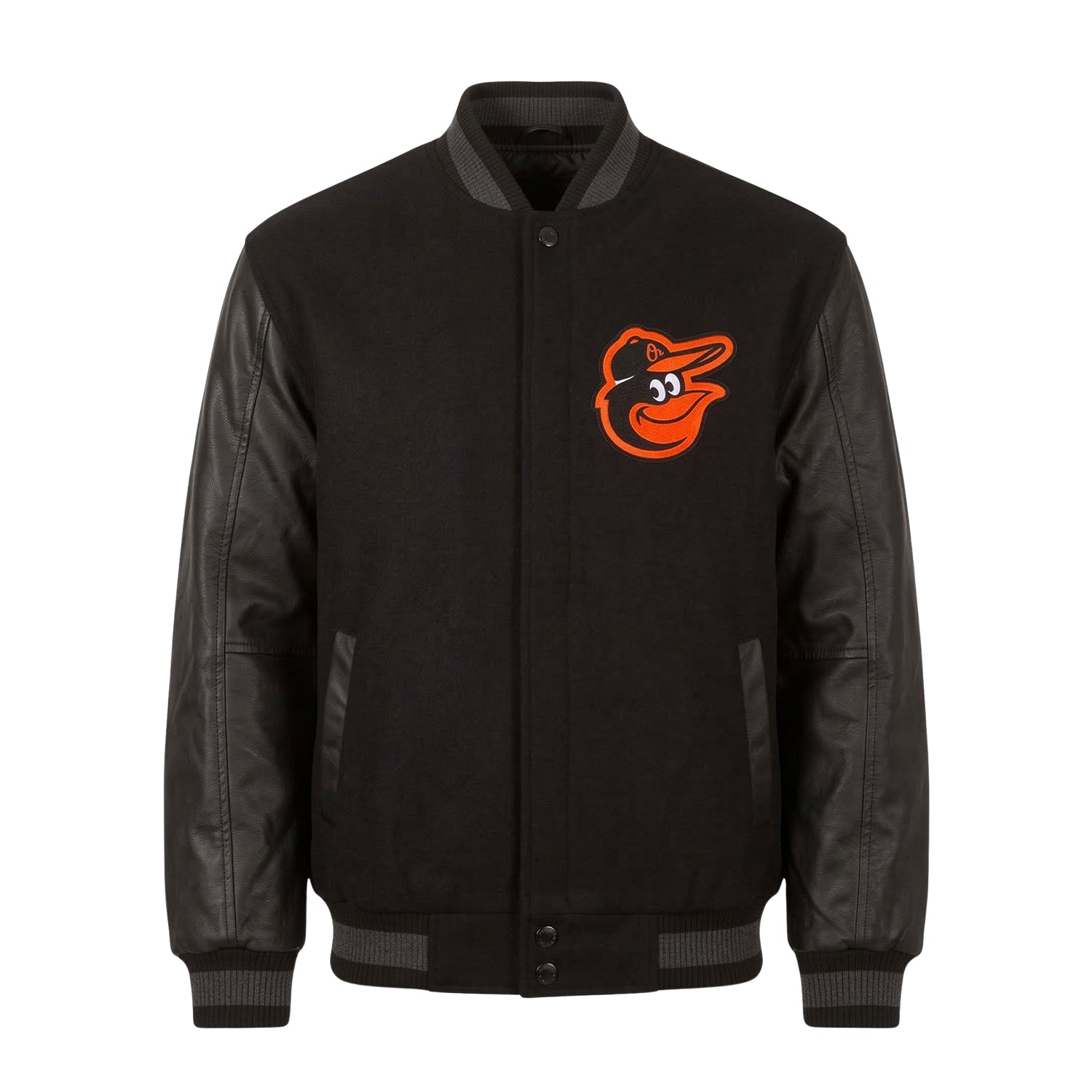 MLB Men's Baltimore Orioles Black Varsity Jacket
