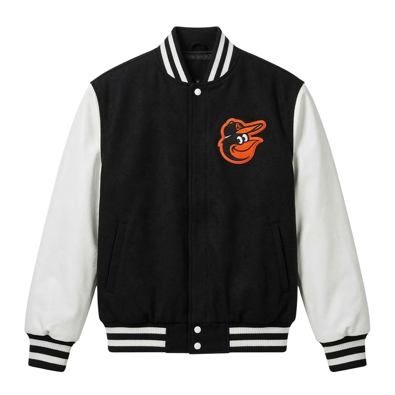 MLB Men's Baltimore Orioles Black & White Varsity Jacket