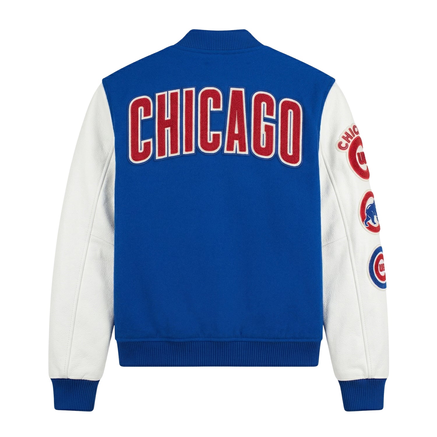 MLB Men's Chicago Cubs Blue & White Varsity Jacket (Back)
