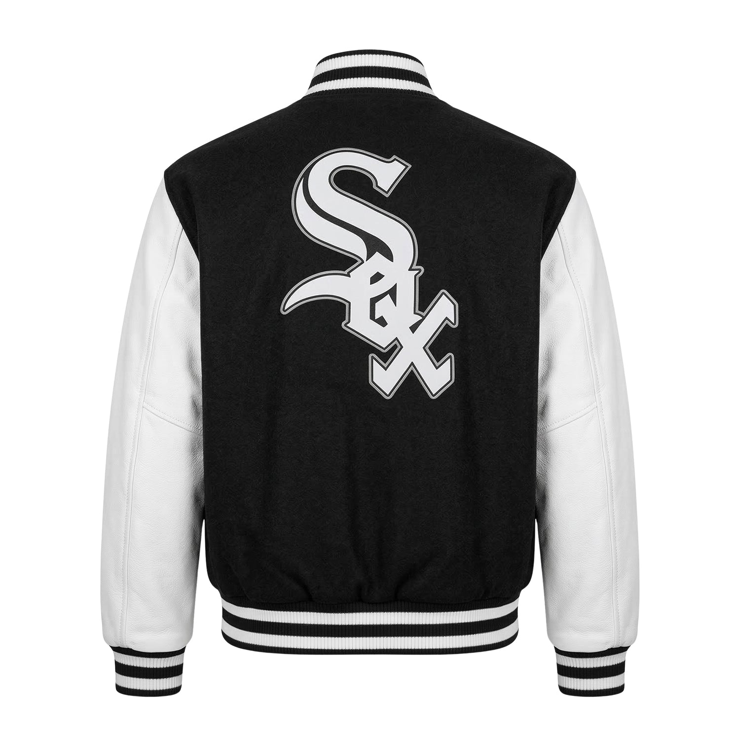 MLB Men's Chicago White Sox Black & White Varsity Jacket (Back)