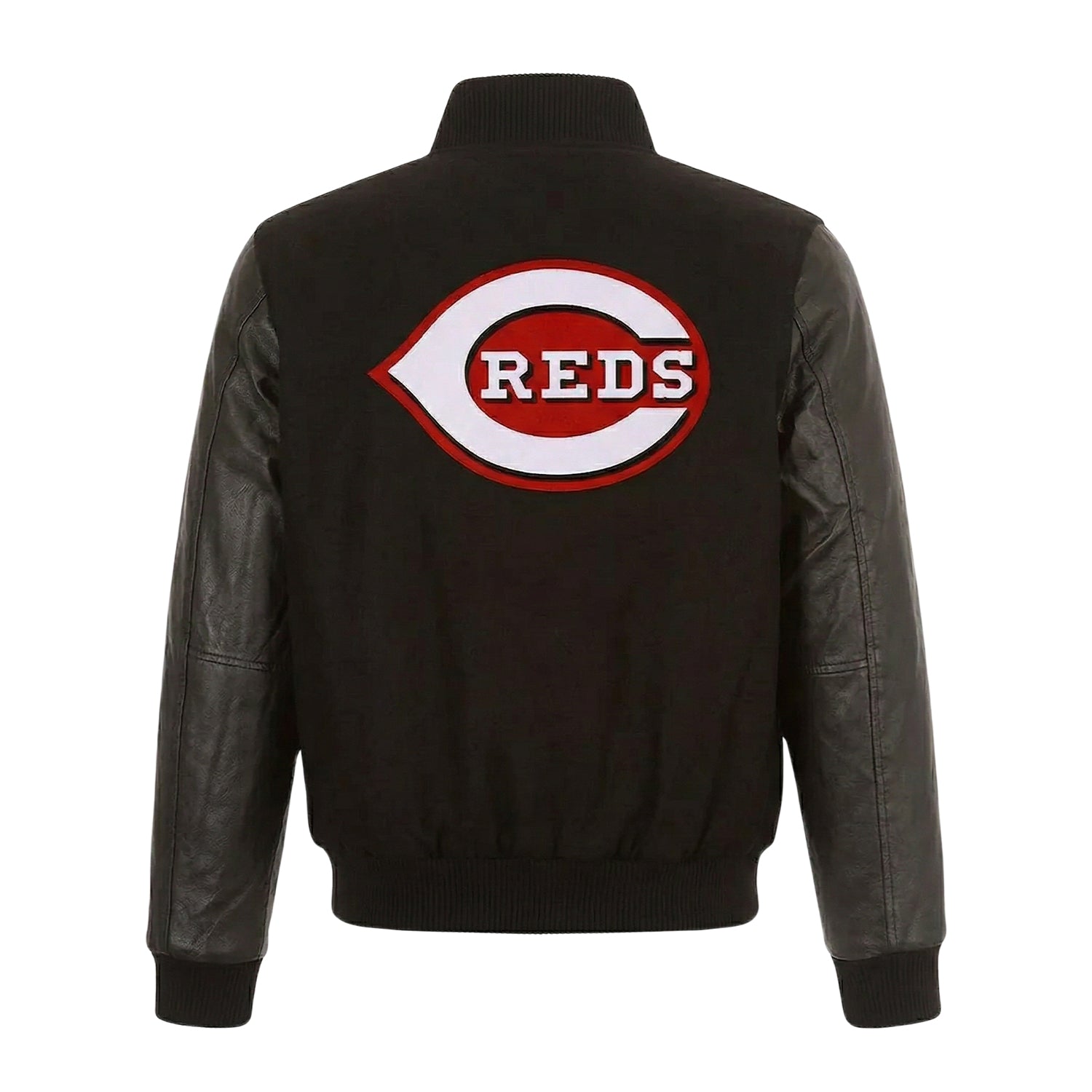 MLB Men's Cincinnati Reds Black Varsity Jacket (Back)