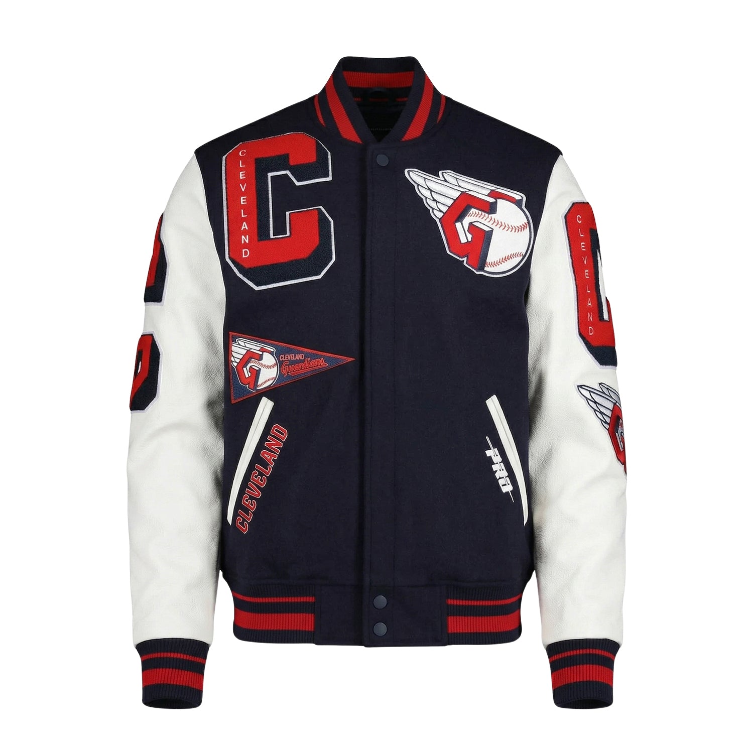 MLB Men's Cleveland Guardians Navy & White Varsity Jacket