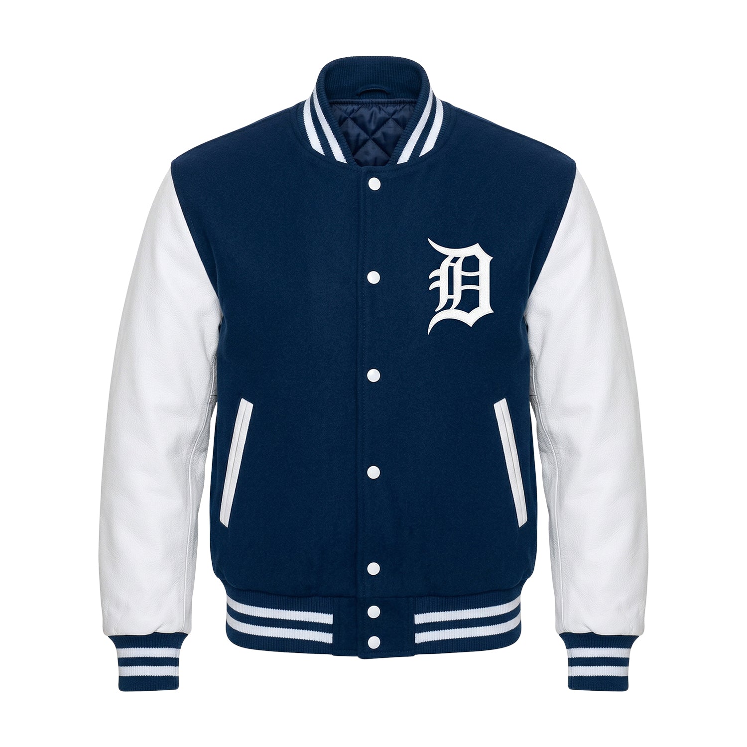 MLB Men's Detroit Tigers Blue & White Varsity Jacket