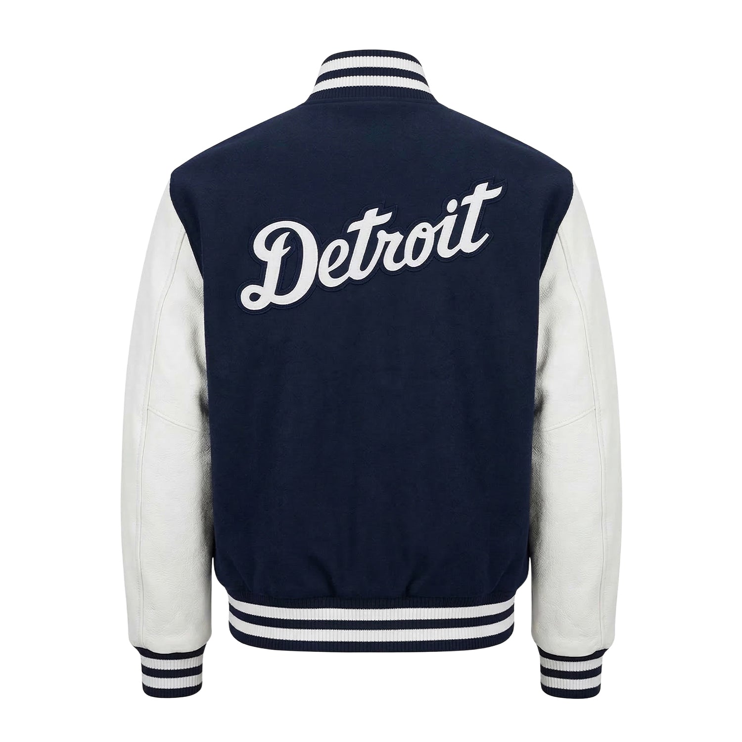 MLB Men's Detroit Tigers Navy & White Varsity Jacket (Back)