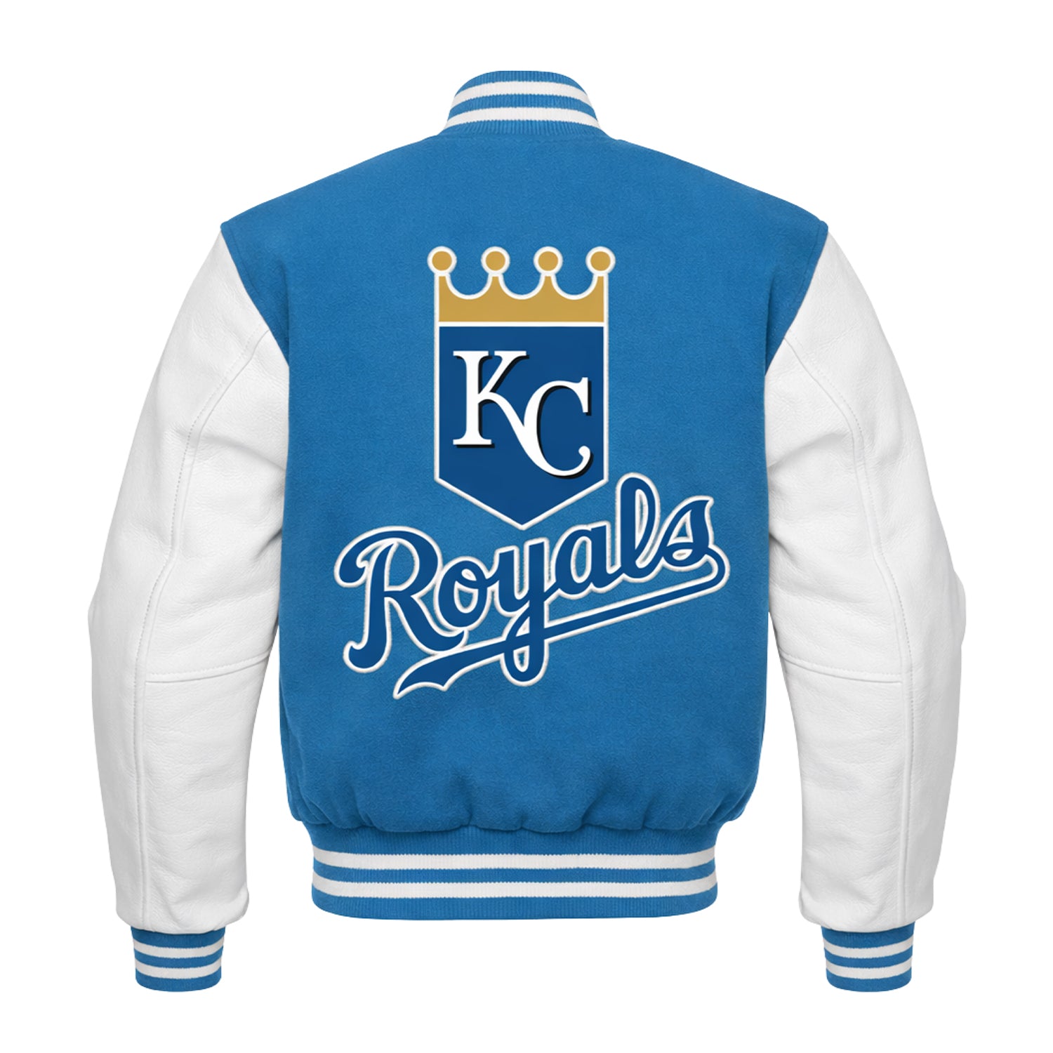 MLB Men's Kansas City Royals Blue & White Varsity Jacket (Back)