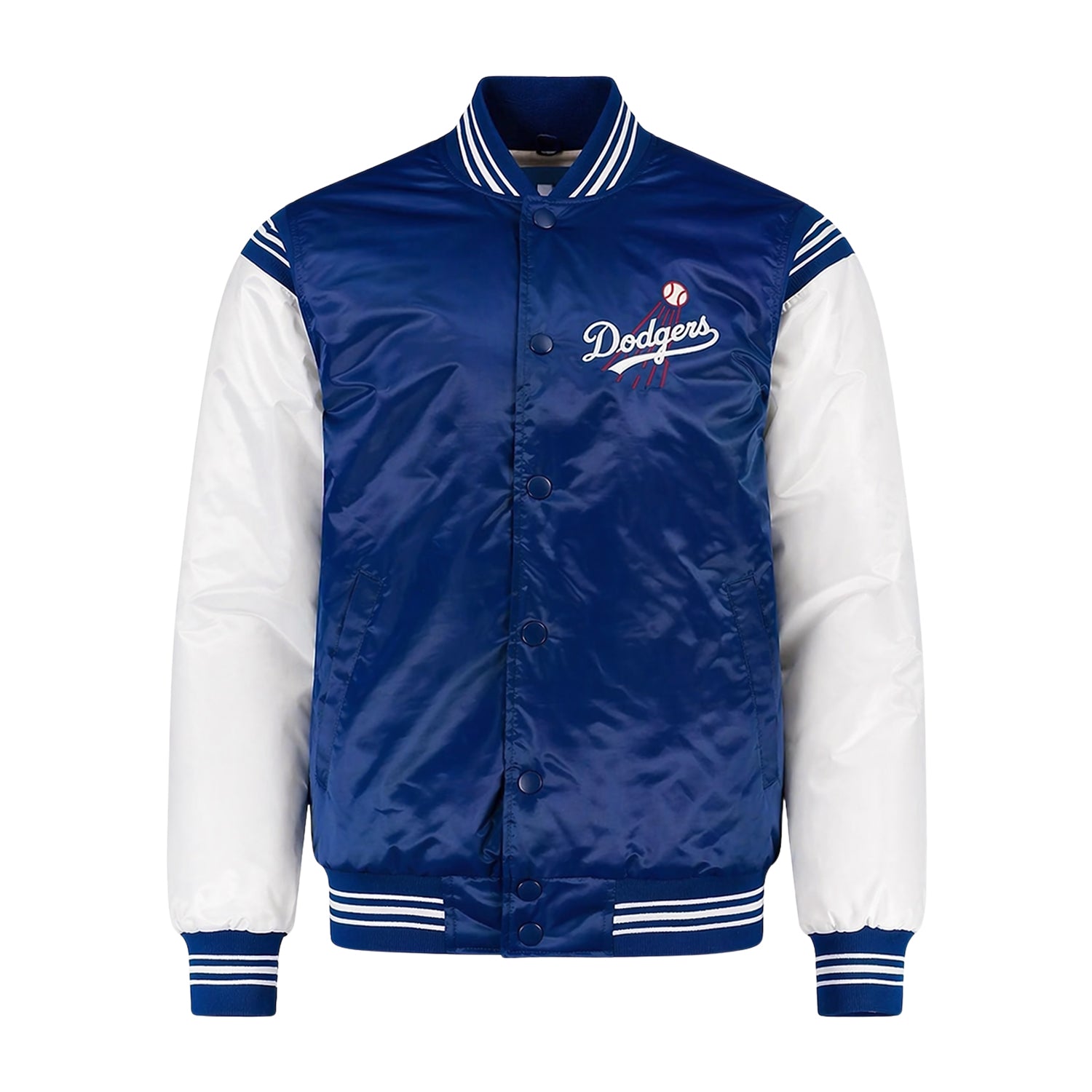 MLB Men's Los Angeles Dodgers Royal Blue Satin Varsity Jacket