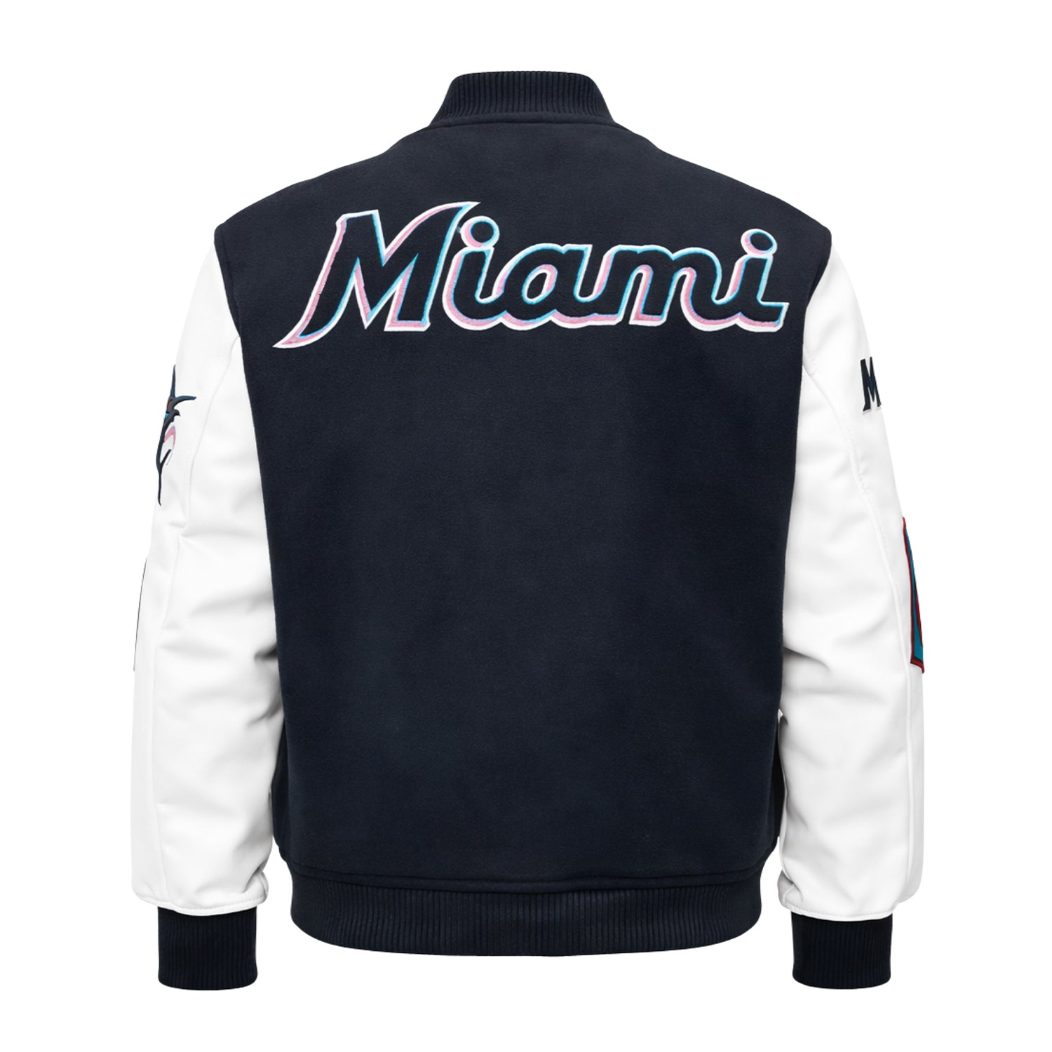MLB Men's Miami Marlins Varsity Jacket (Back)