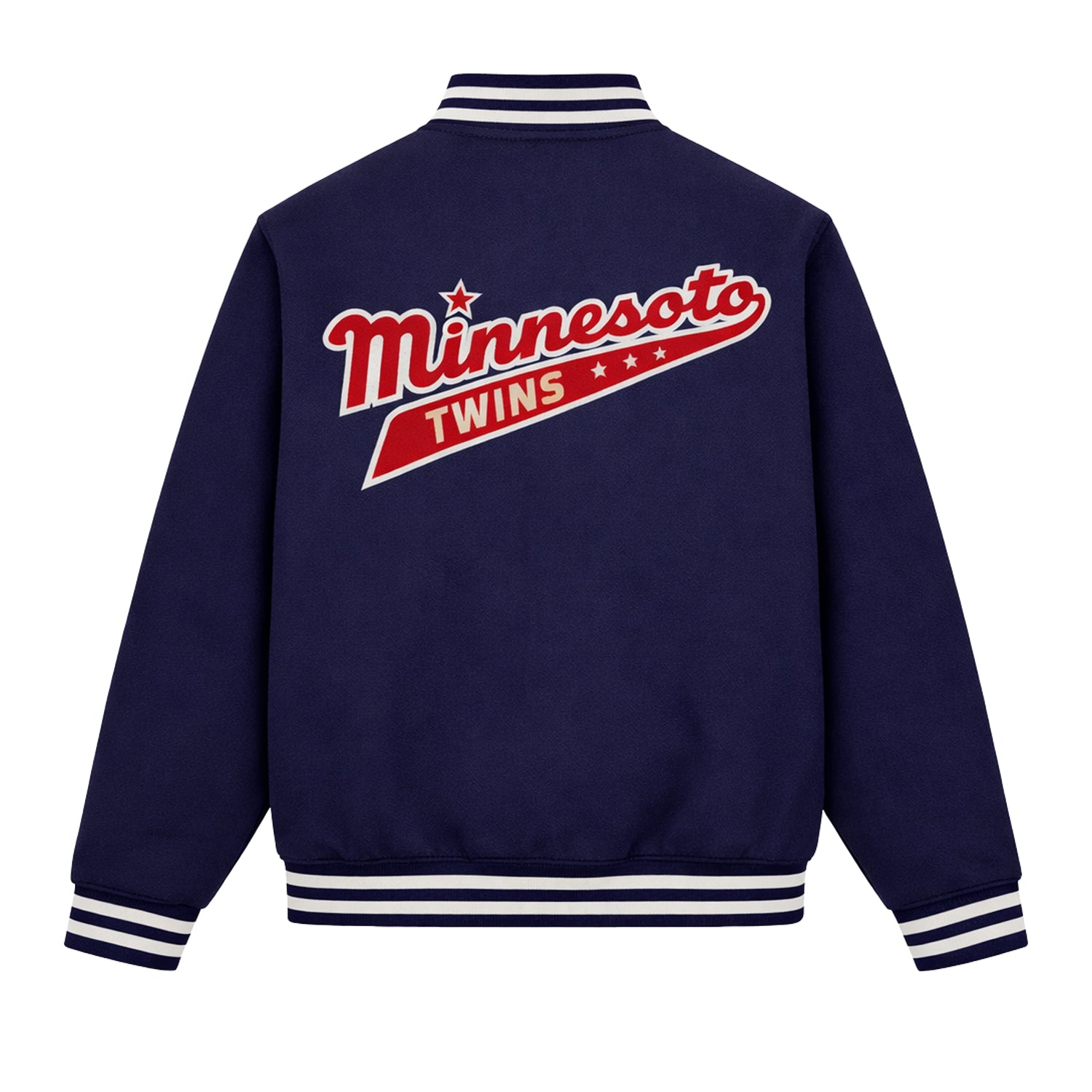 MLB Men's Minnesota Twins Navy Varsity Jacket (Back)