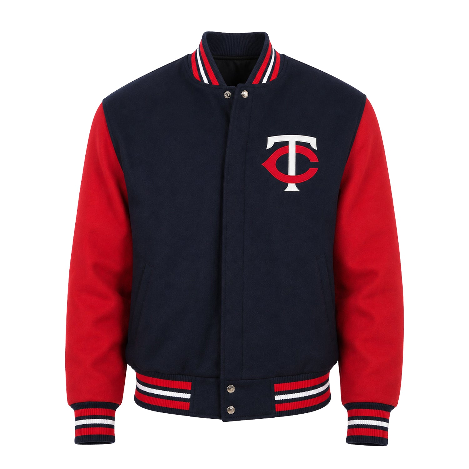 MLB Men's Minnesota Twins Navy & Red Varsity Jacket