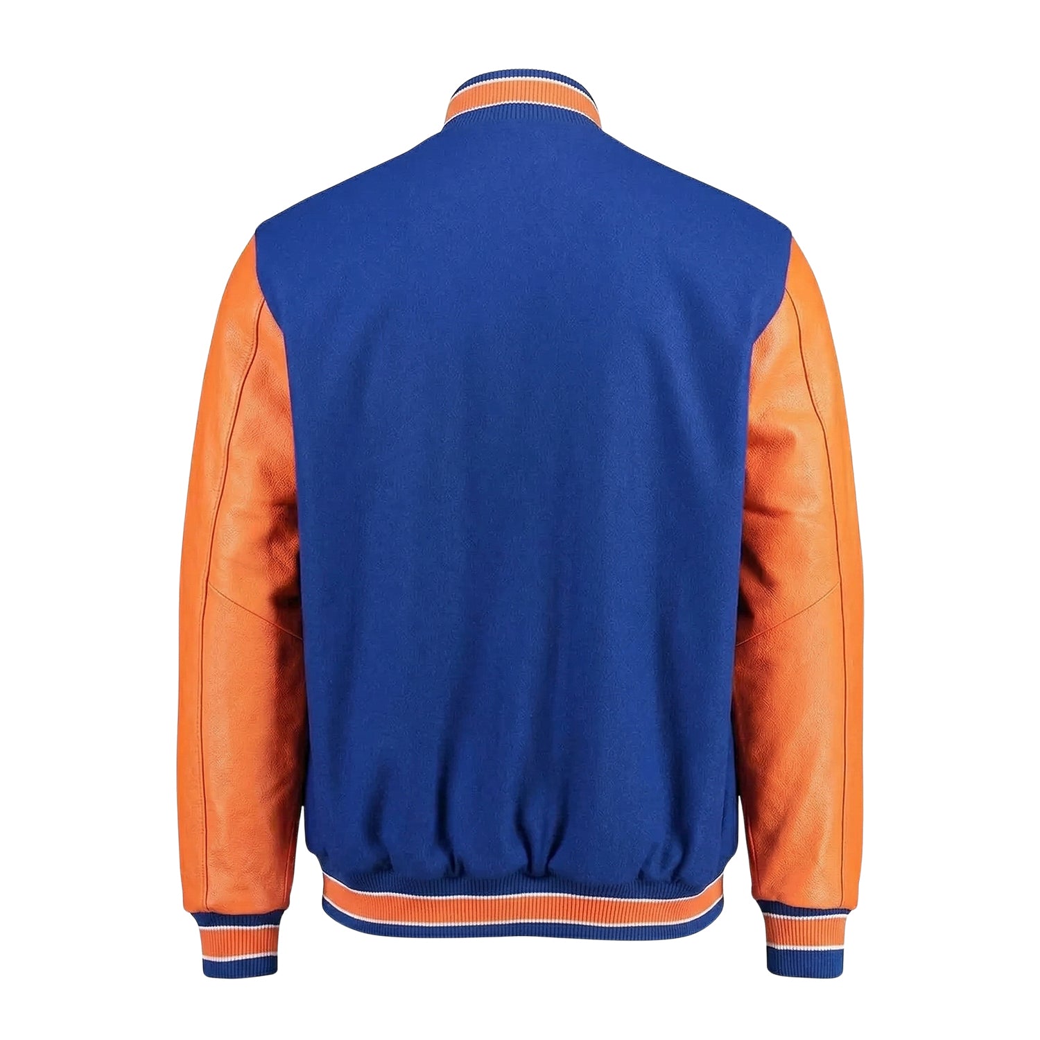 MLB Men's New York Mets Blue and Orange Varsity Jacket (Back)