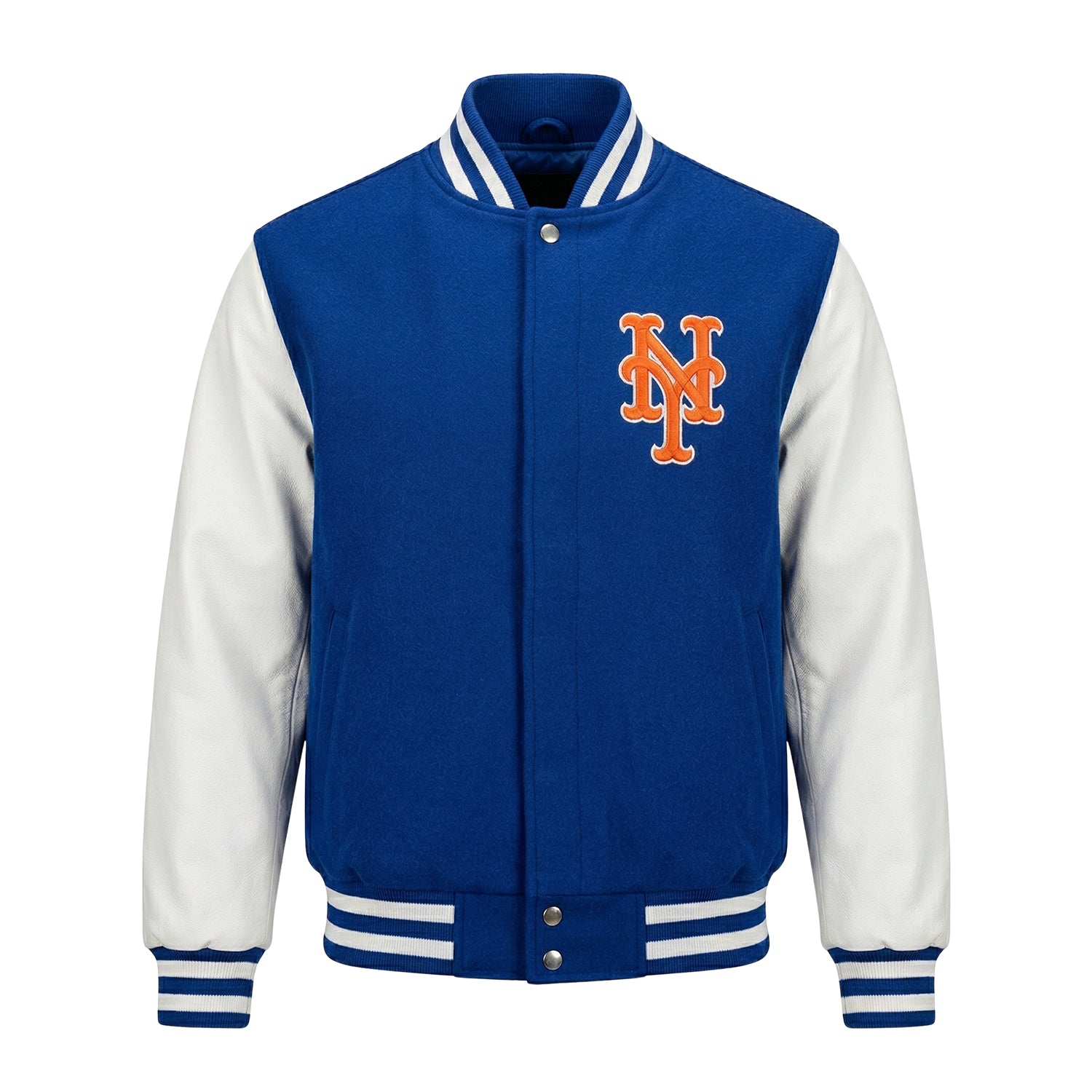MLB Men's New York Mets Blue and White Varsity Jacket