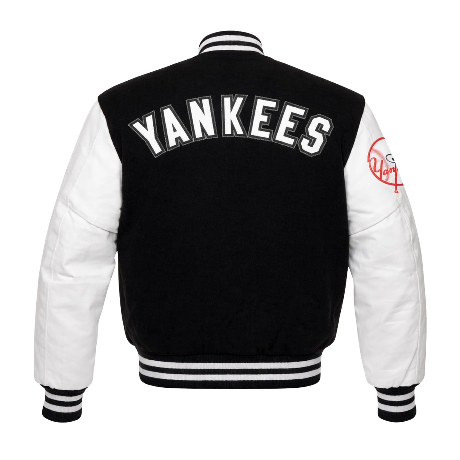 MLB Men's New York Yankees Black & White Varsity Jacket (Back)