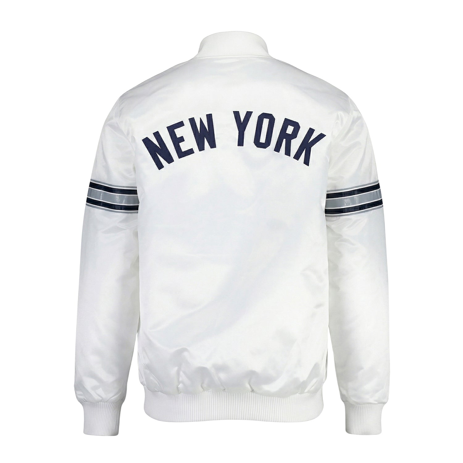 MLB Men's New York Yankees White Premium Varsity Jacket (Back)