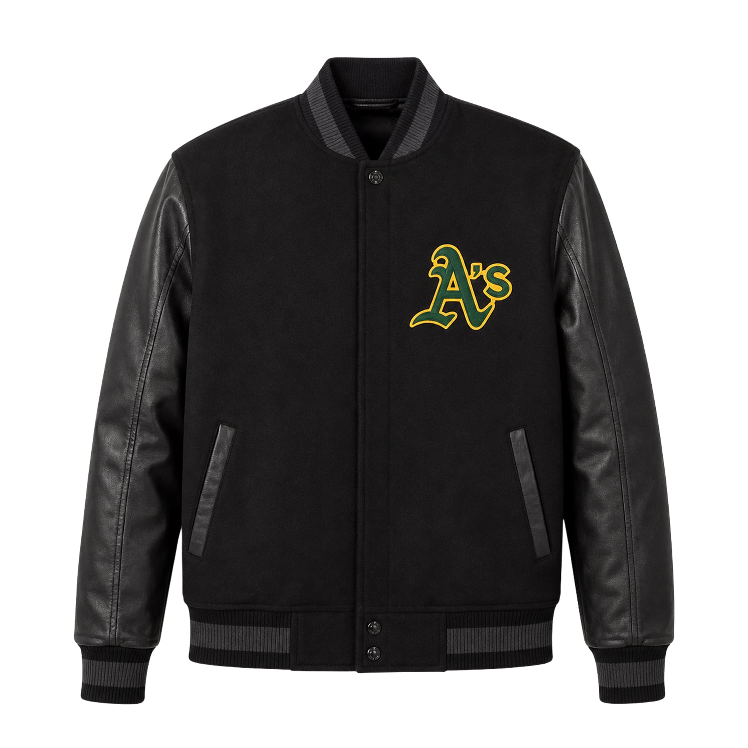 MLB Men's Oakland Athletics Black Varsity Jacket