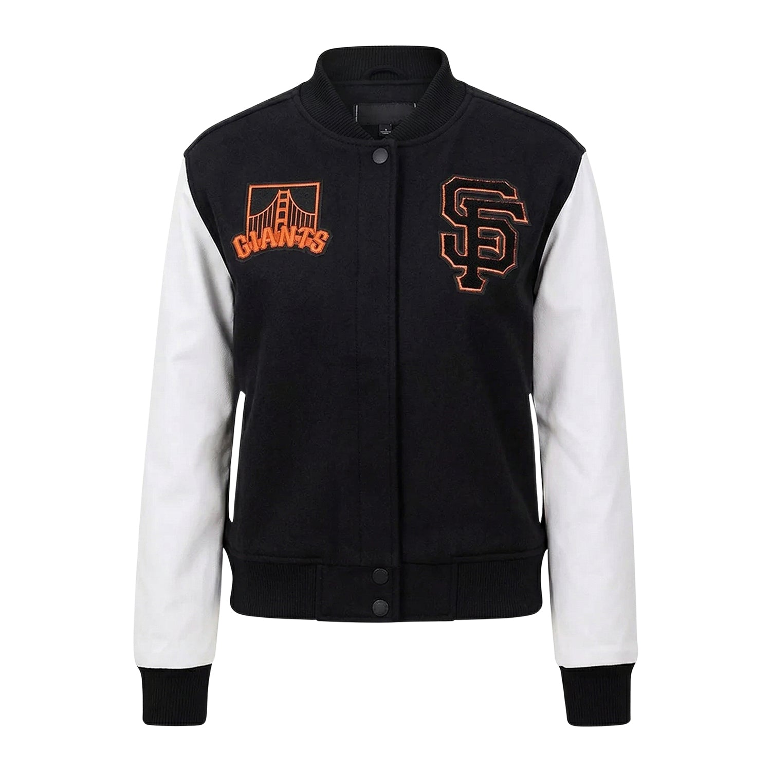 MLB Men's San Francisco Giants Black & White Wool Varsity Jacket