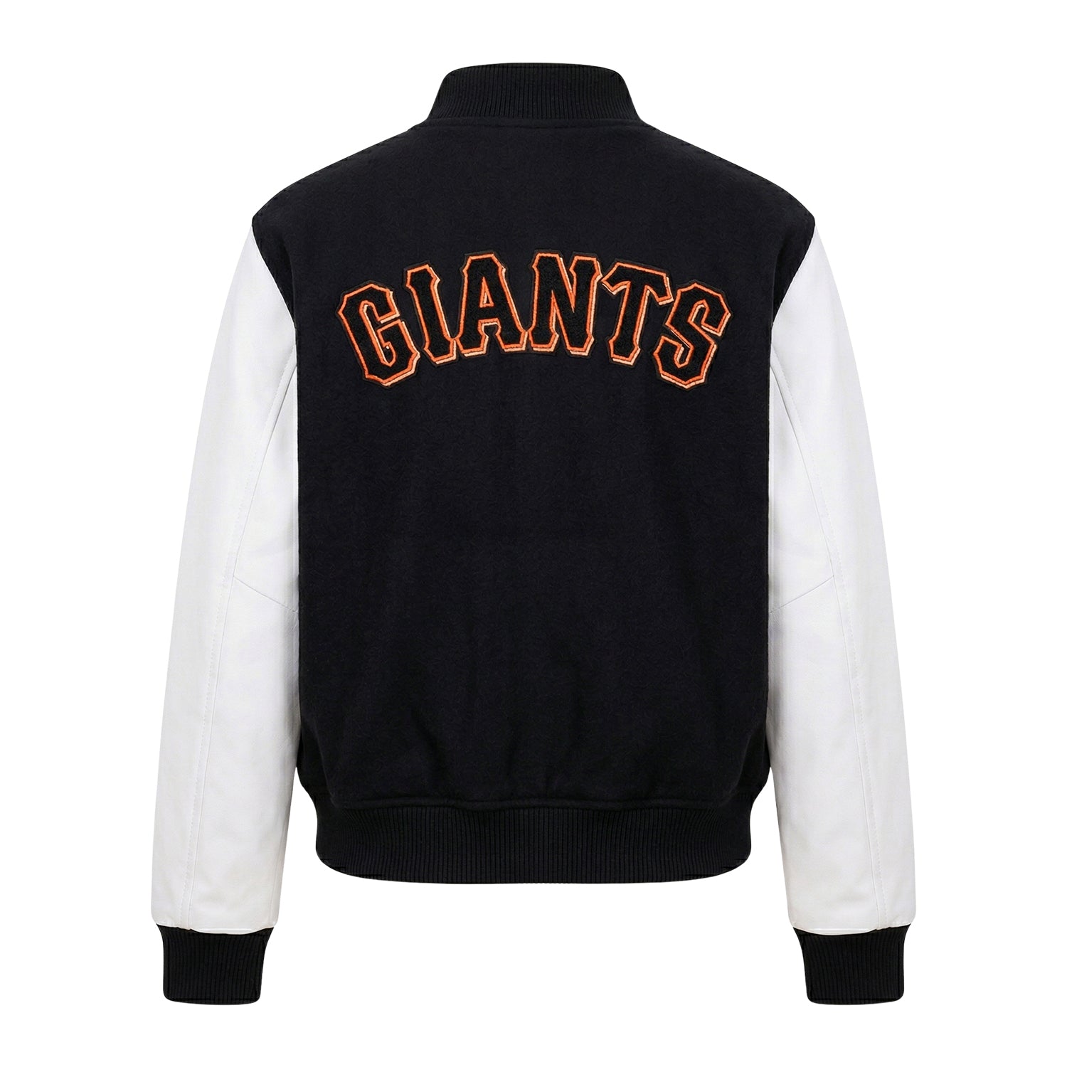 MLB Men's San Francisco Giants Black & White Wool Varsity Jacket (Back)