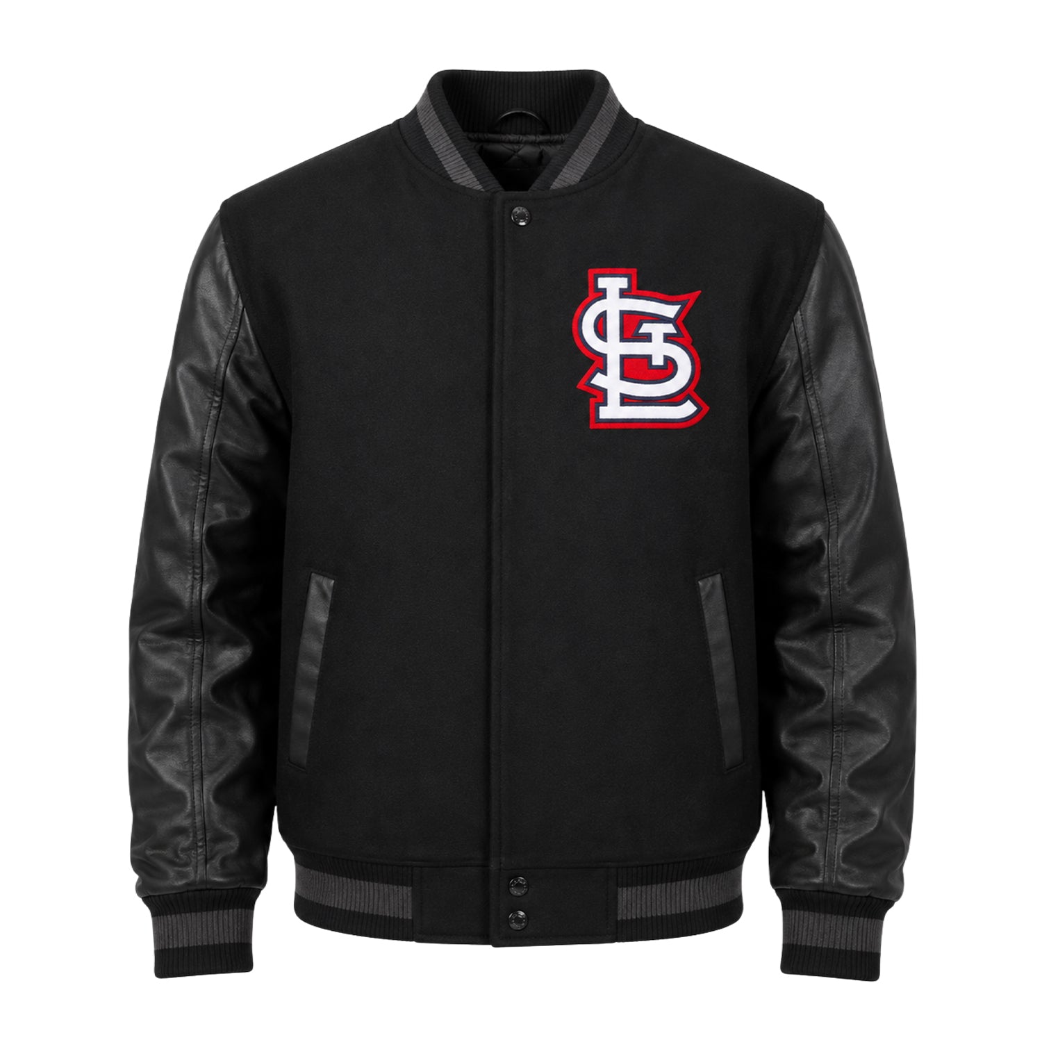 MLB Men's St Louis Cardinals Black Varsity Jacket