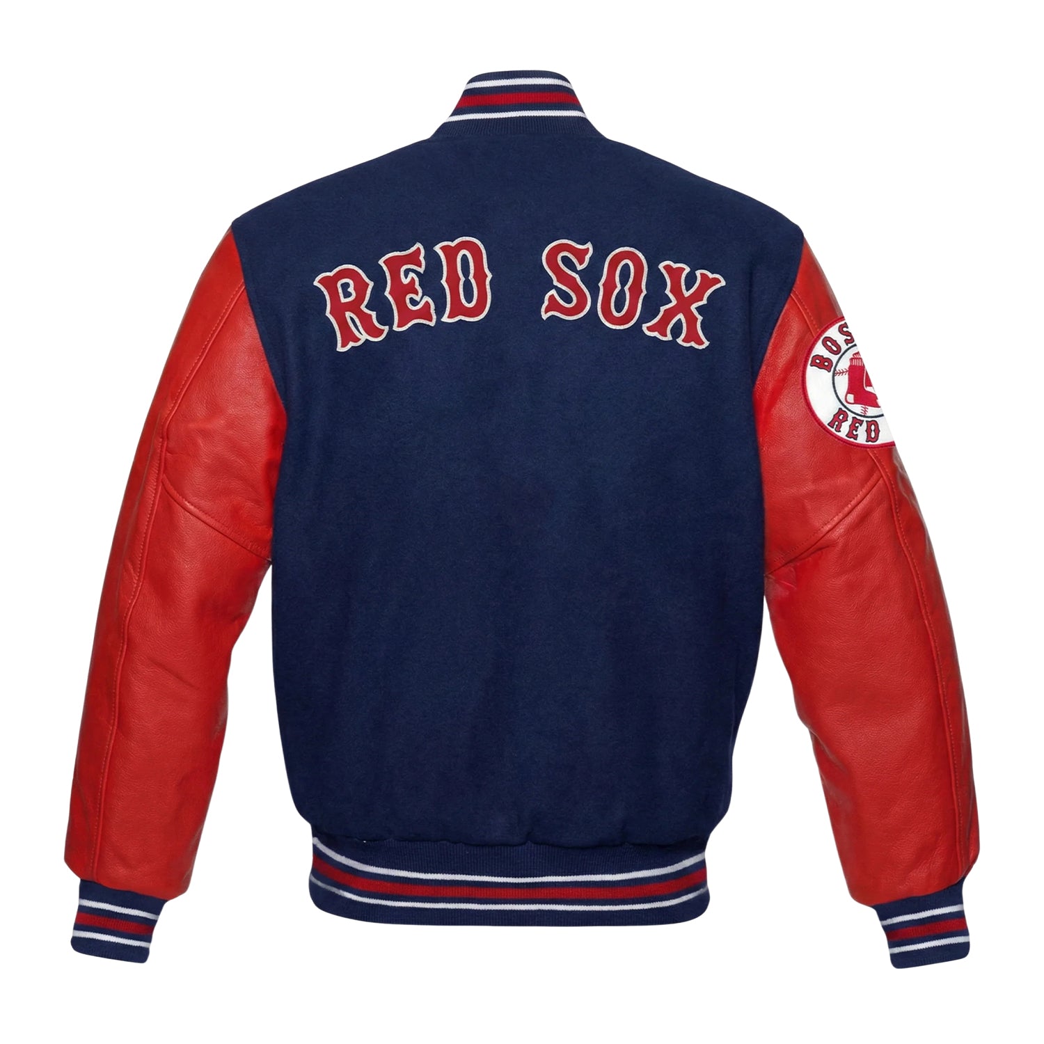 MLB Women's Boston Red Sox Red & Navy Blue Varsity Jacket (Back)