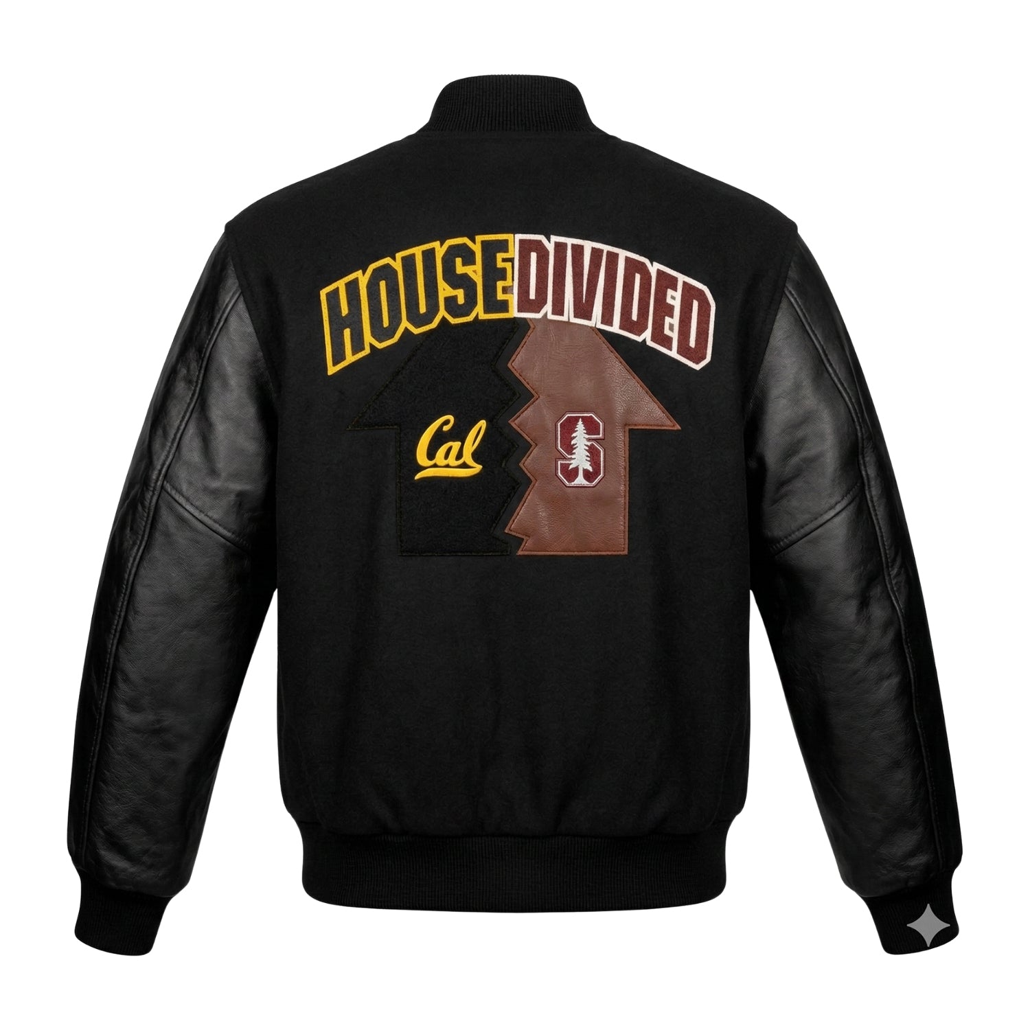 Men's House Divided Black Varsity Jacket (Back)