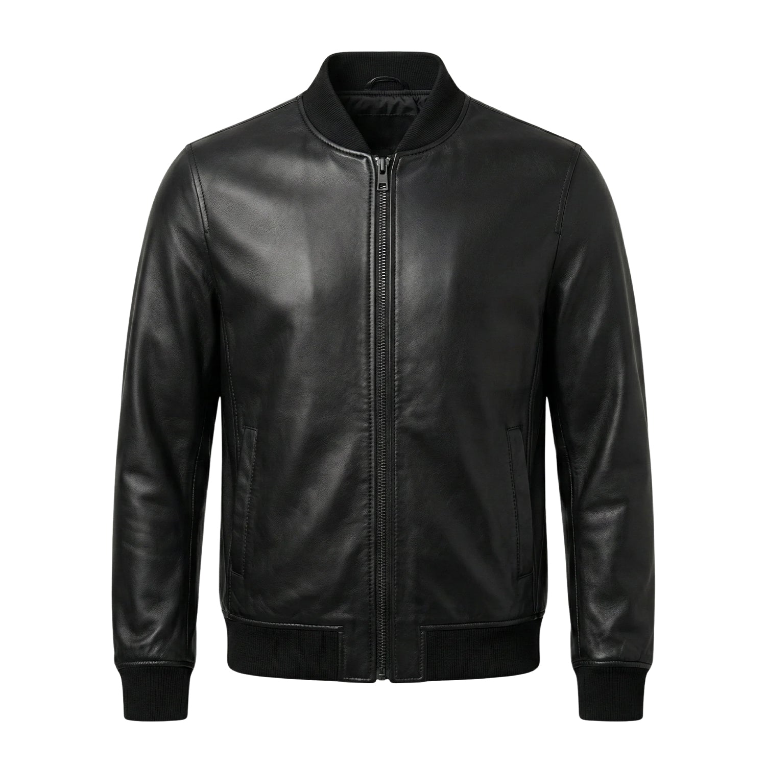 Men's Moto Distressed Finish Black Leather Jacket