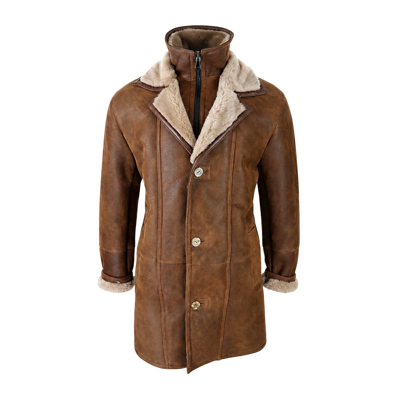 Men's Aviator B3 RAF Design Brown Trench Coat
