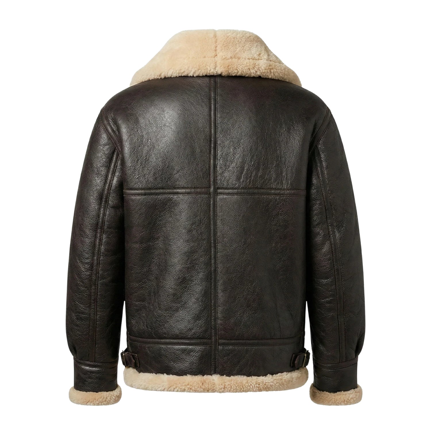 Men's Aviator RAF Aviator Design Black Shearling Jacket (Back)