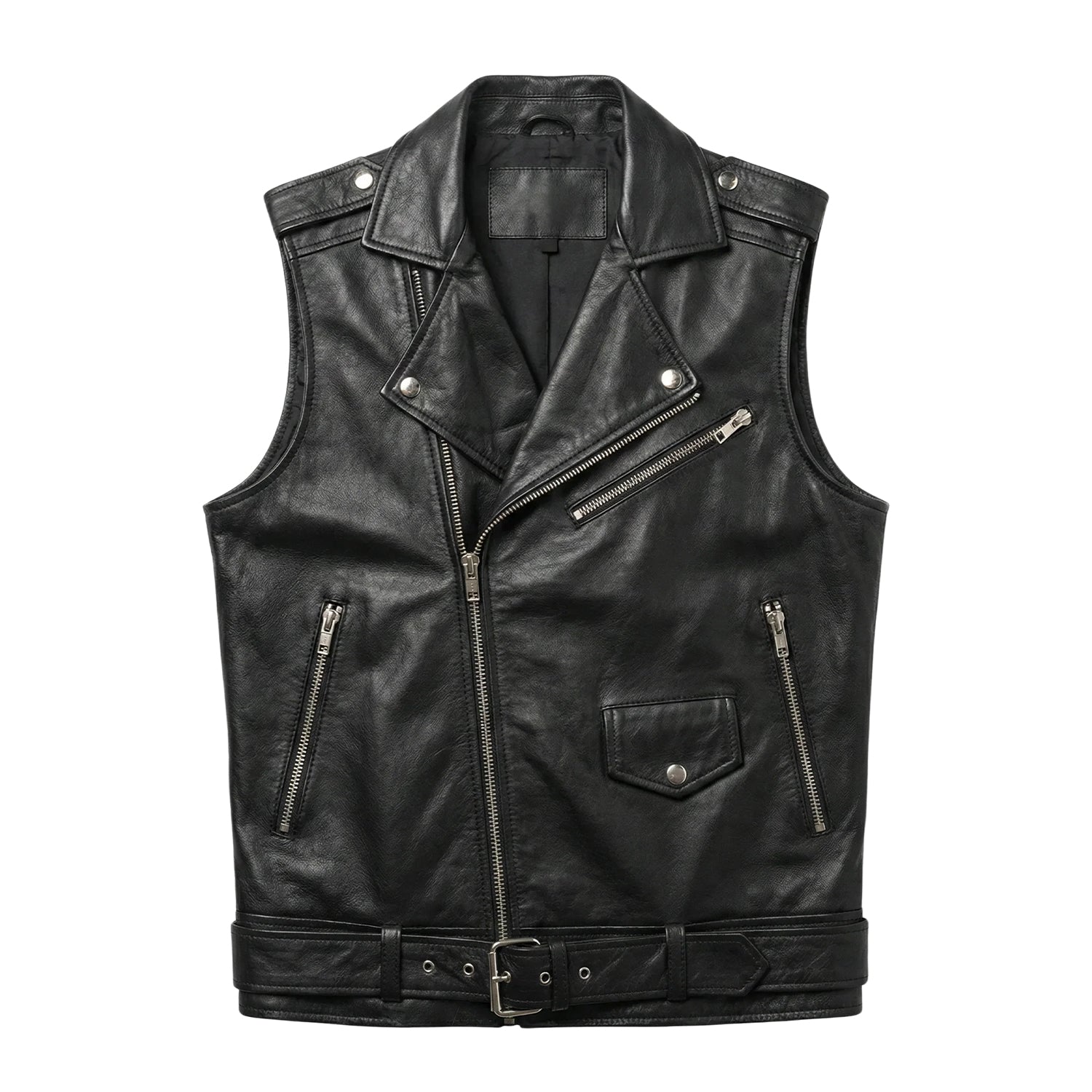 Men's Biker Sullivan Black Leather Vest