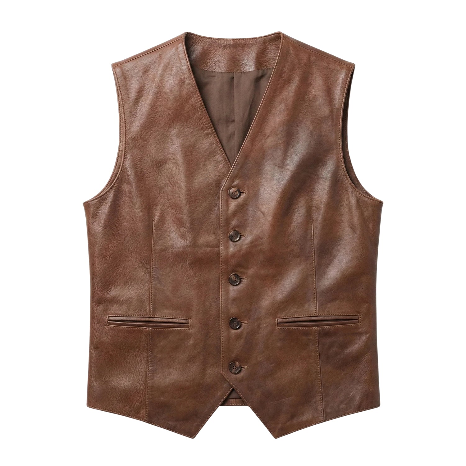 Men's Classic Auden Brown Leather Vest