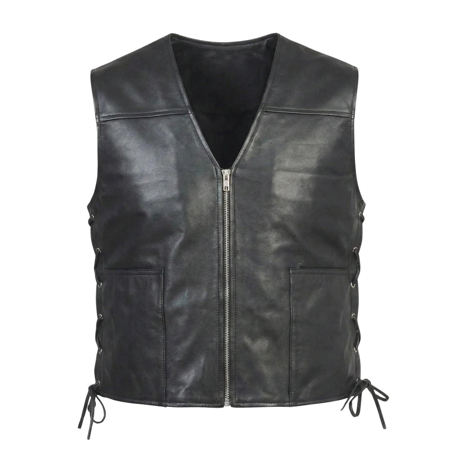 Men's Classic Brandon Black Leather Vest