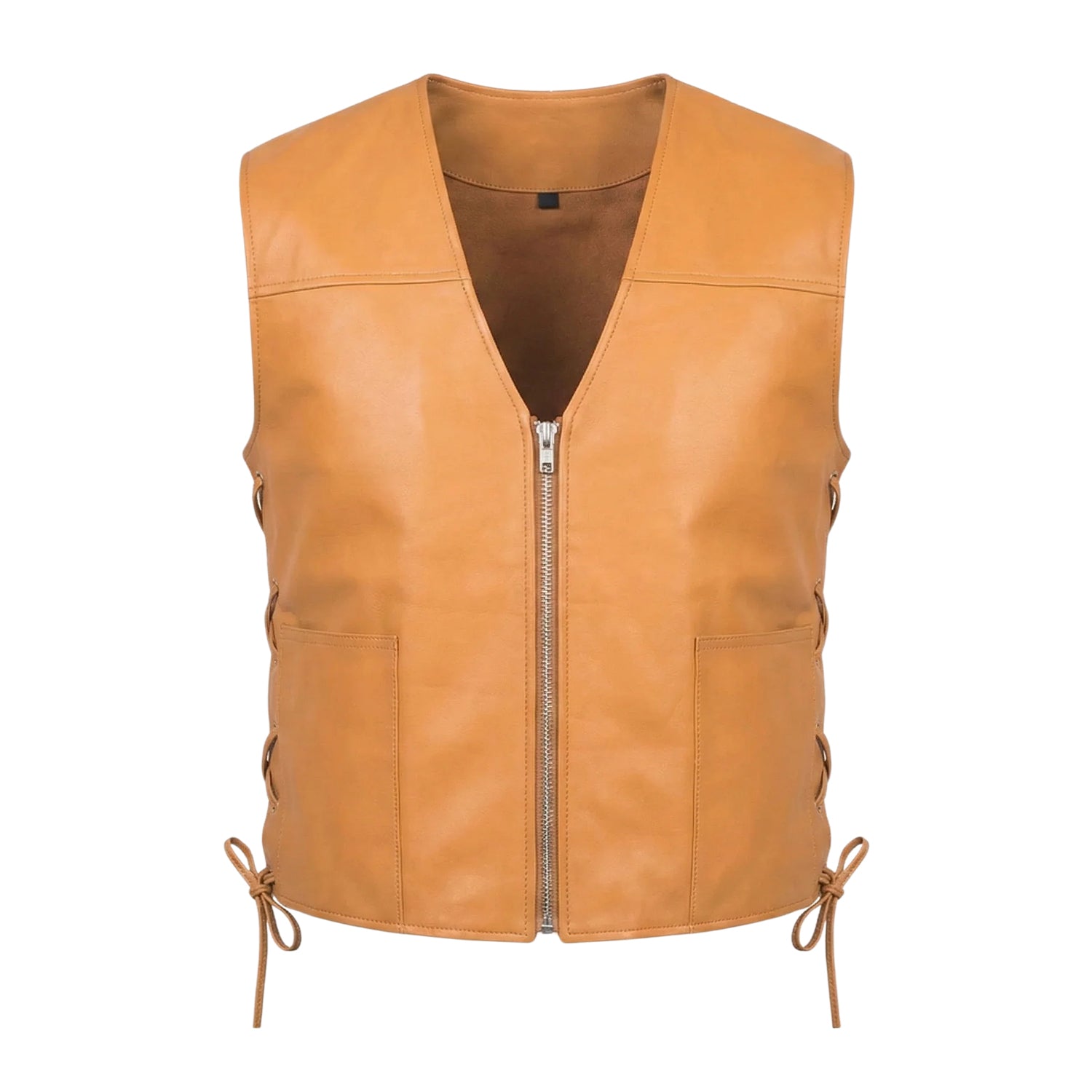 Men's Classic Brandon Tan Brown Leather Vest
